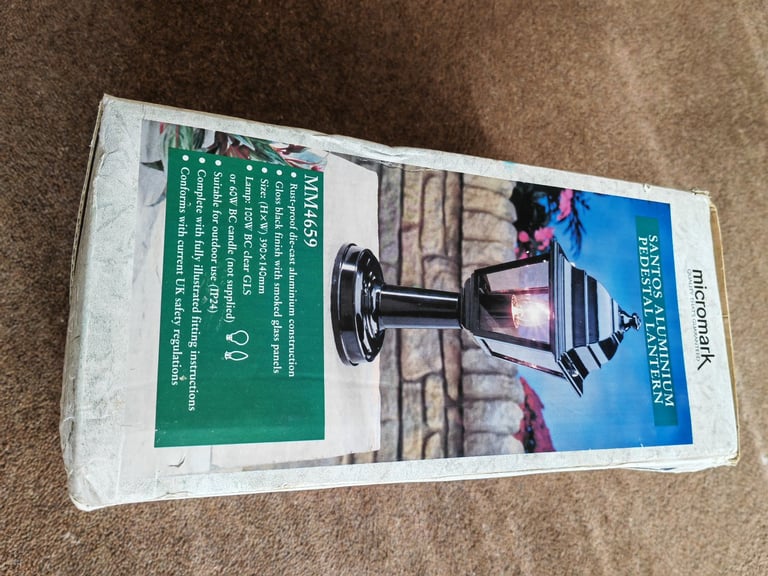 New Santos aluminium pedestal lantern. 