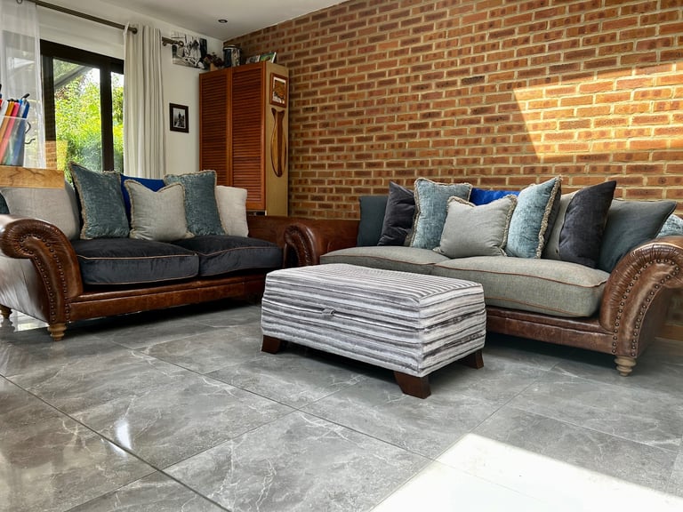image for Tetrad Northwood Leather Sofa and Footstool Set ( delivery ) 