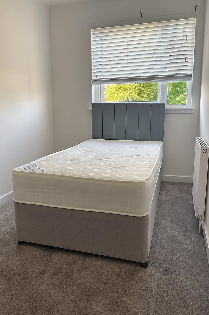 image for Modern Divan Bed with Storage Base and Elegant Fabric Upholstery for Any Room