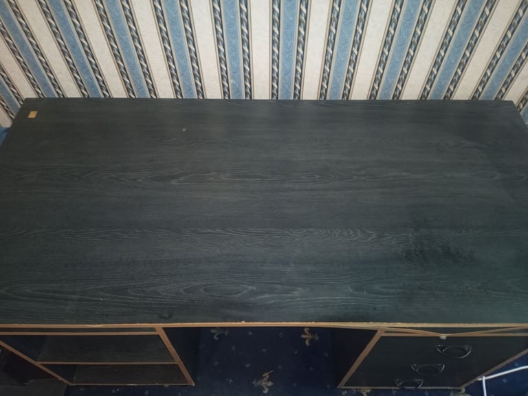 Black computer/ study desk with  drawers 