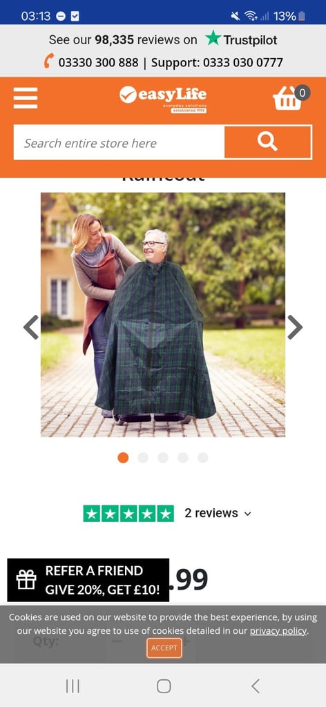 Waterproof wheelchair Rain cover