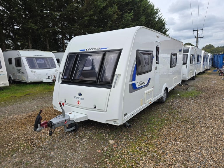 2014 Compass Corona 574 4 Berth Fixed Single Beds Caravan, Motor Mover