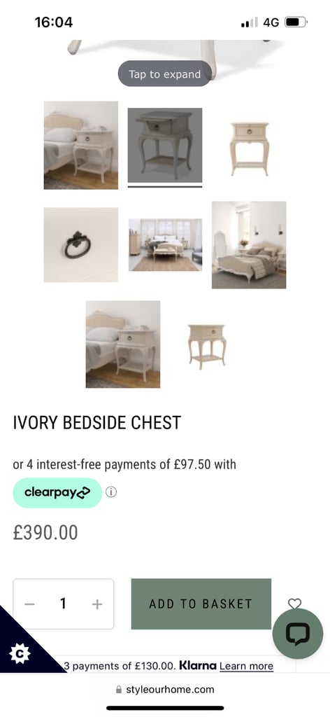 Shabby sheek bedroom set including king size bed draws dressing table & more 