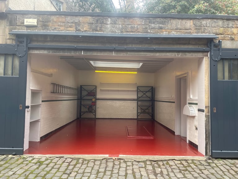 Secure triple garage with power and water West End Edinburgh