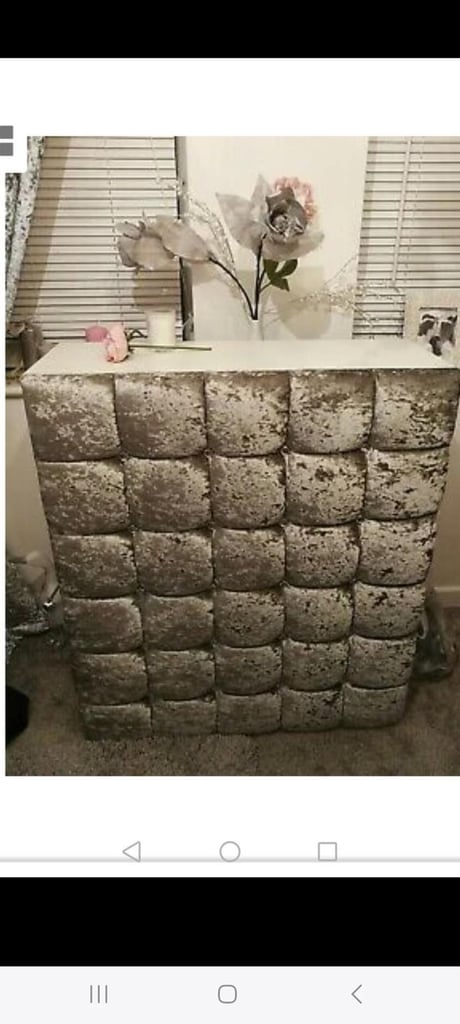 Crushed velvet reception desk 