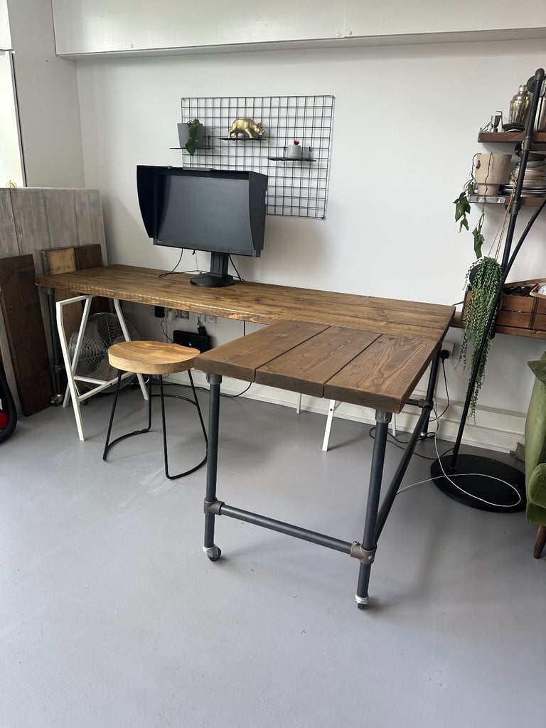 Industrial style large wood desk | in Bow, London | Gumtree