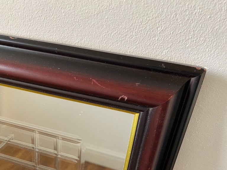 Large heavy etched rectangular mirror with Art Nouveau / Charles Rennie Mackintosh style design