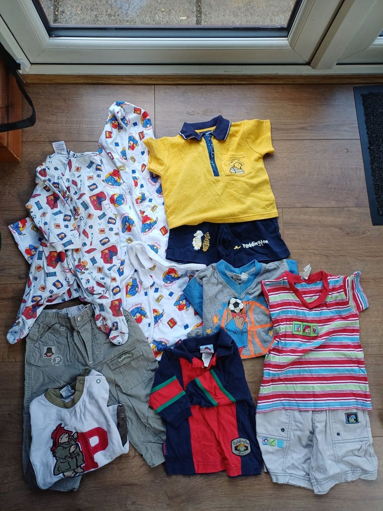 Bundle of baby/childs Pddington clothes of various sizes