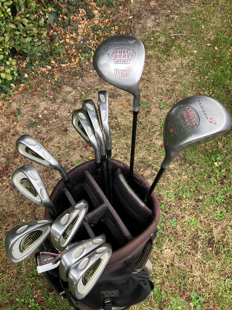 Men’s Golf Clubs Ideal Starter set Progen Woods Vantage Irons Fazer Putter Wilson Cart Bag 