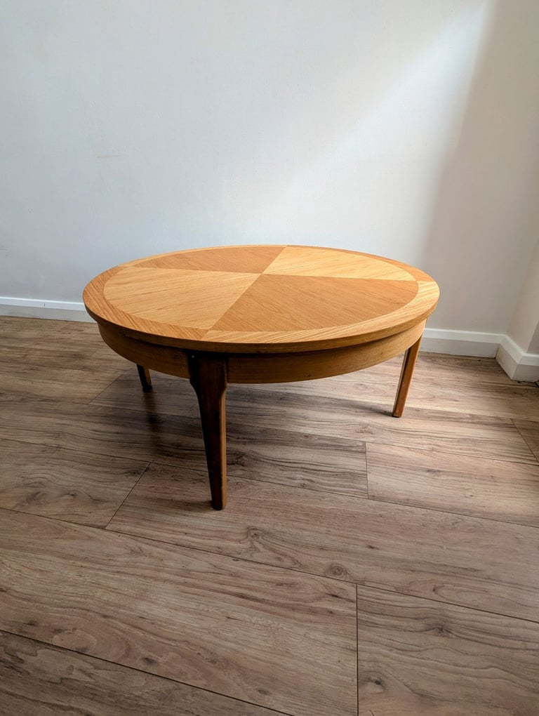 image for Stunning mid century Stonehill Furniture teak Sunburst round coffee table vintage retro 