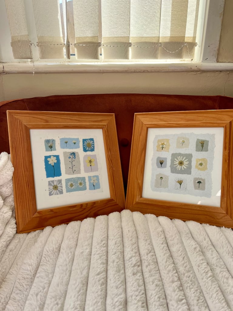 image for Lovely flower pictures in wooden frame