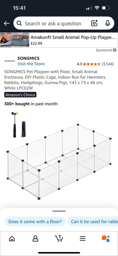 two friendly rabbits , pen,cage,accessories 