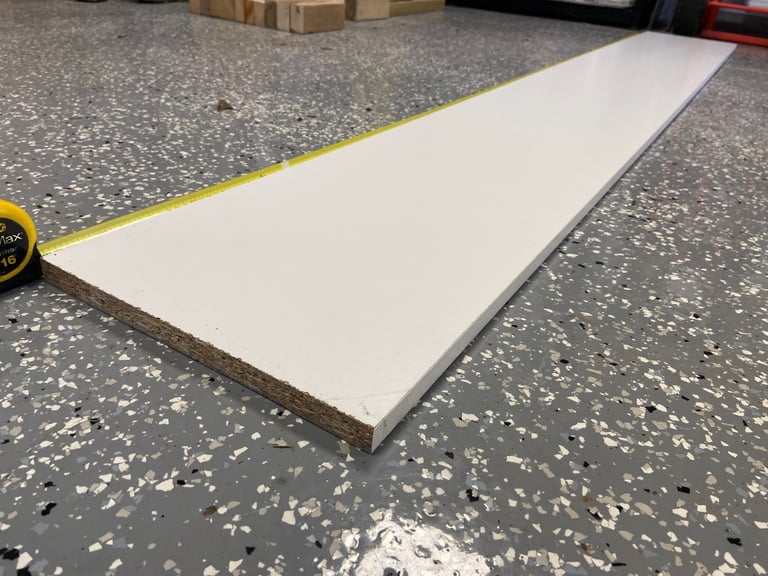 1 x length laminate shelf