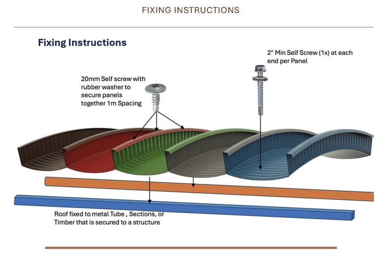 4m × 8m Galvanized Curved Self-Supporting Steel Roof – Ideal for Carport, Shed, or Canopy