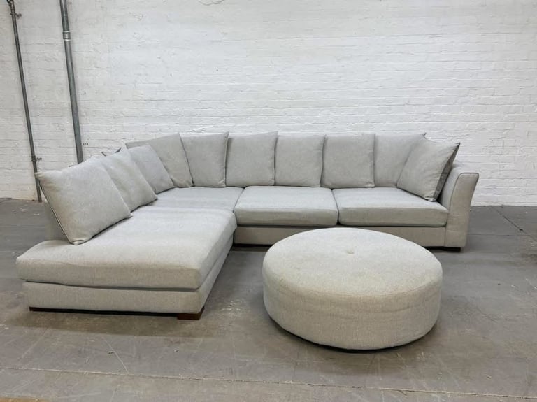 New Stock! HIGH STREET BRAND DFS Saphina Light Grey Corner Sofa