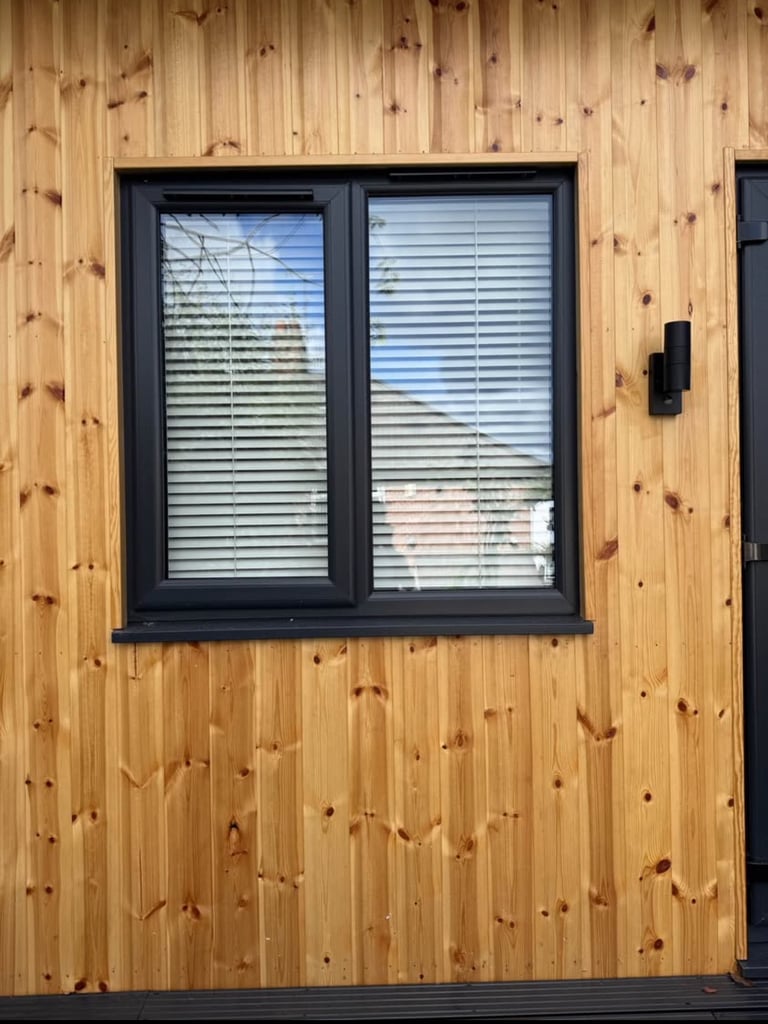 Grey uPVC Casement Clear Glazed Window - 1190mm x 1190mm