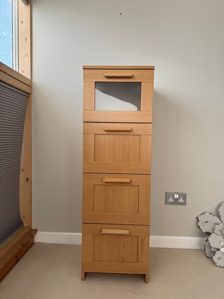 image for **IKEA BRIMNES NARROW 4 DRAWER CHEST**
