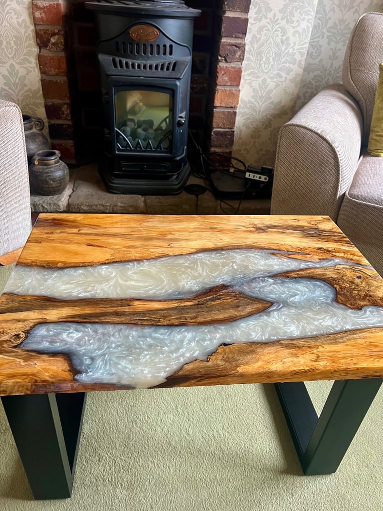 Bespoke coffee table with epoxy resin
