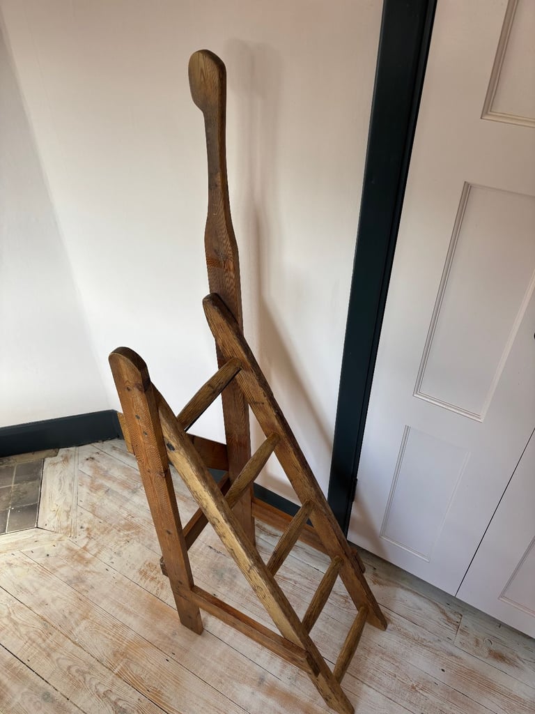 Lovely rustic pine library steps, artisan-made and pre-loved.