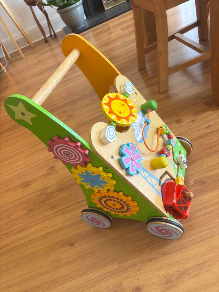 image for Baby push along wooden walker 