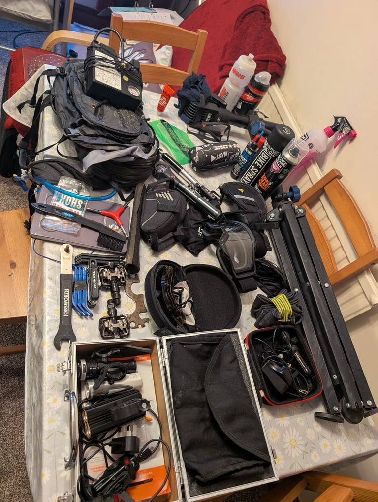 Job lot bundle of biking cycling equipment and accessories mtb