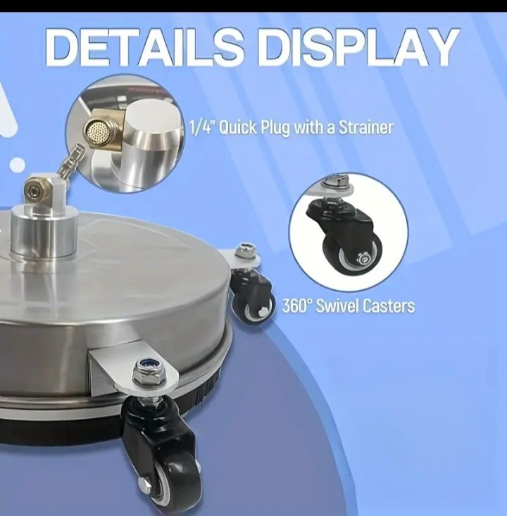 1/4 4000 psi Stainless Steel Pressure Washer surface patio rotary jet Wheels 14 inch quick connect