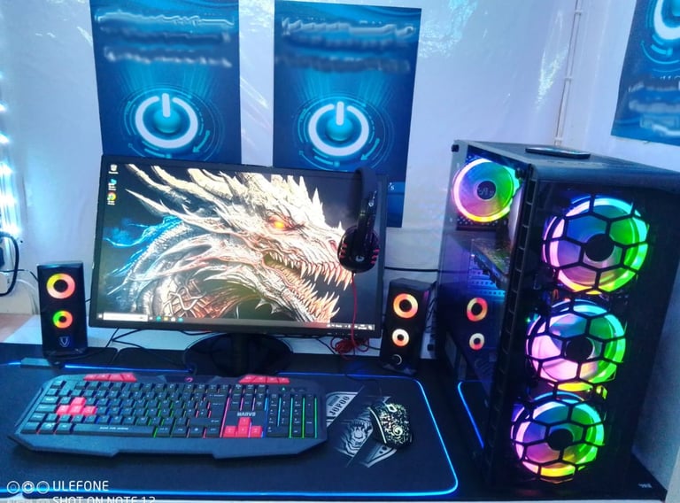 image for NEW - Gaming Full PC Glass Case i7 QuadCore 4.0GHz Nvidia Graphics SSD BIG Monitor