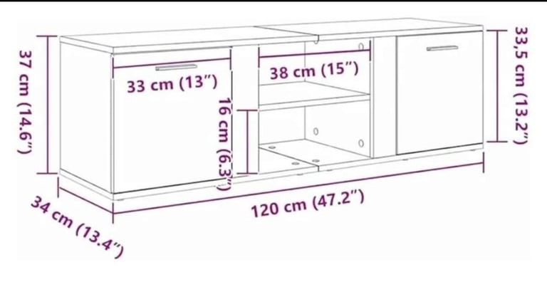 TV Cabinet | Concrete Grey | Engineered Wood