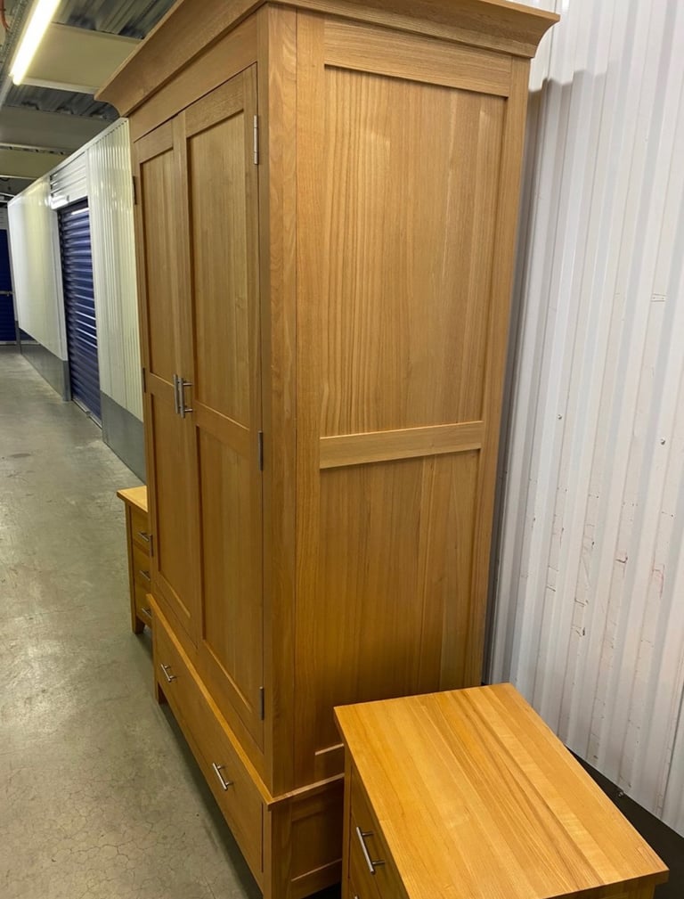 Solid Oak Wardrobe and Matching Bedsides