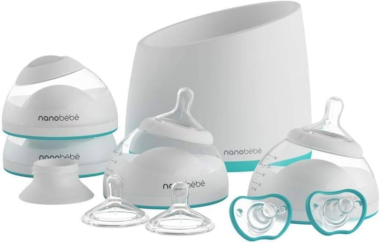 image for Nanobebe Breastfeeding Baby Bottles Starter Set