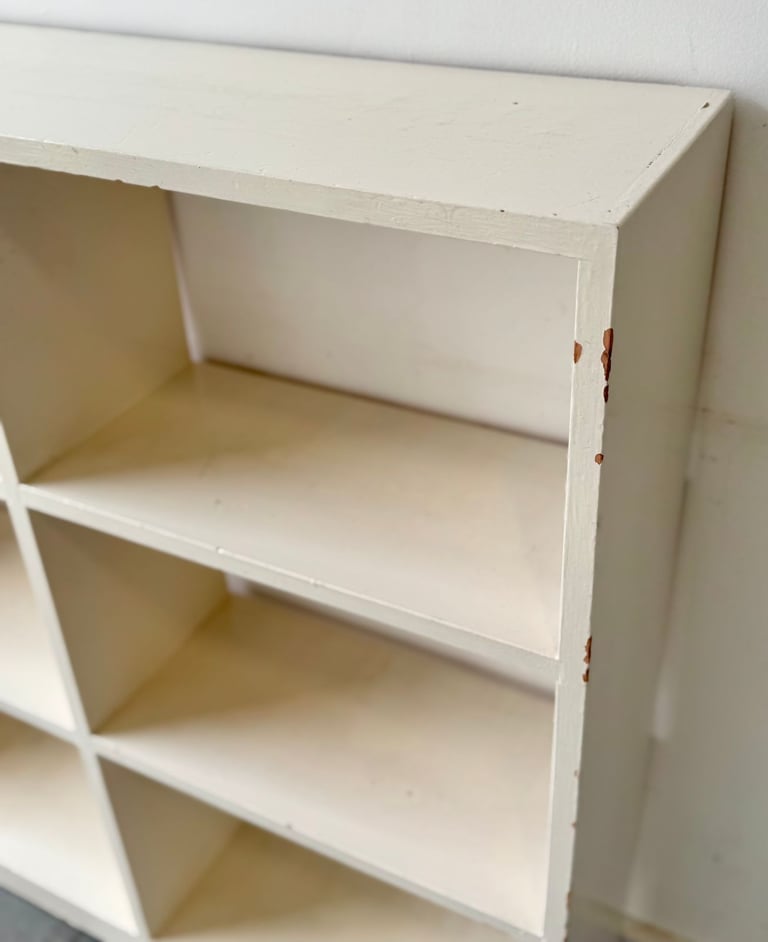 Vintage Open Bookcase Painted White
