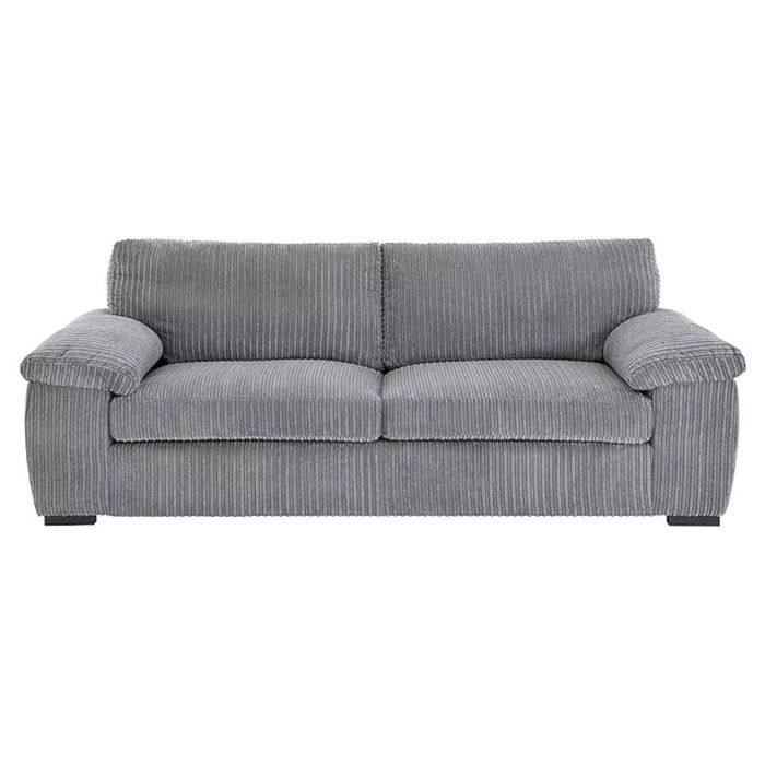 Brand New Sofa Set - Thomes Full Back Jumbo Cord L Shape Corner OR 3+2 Seater Sofa - Grey