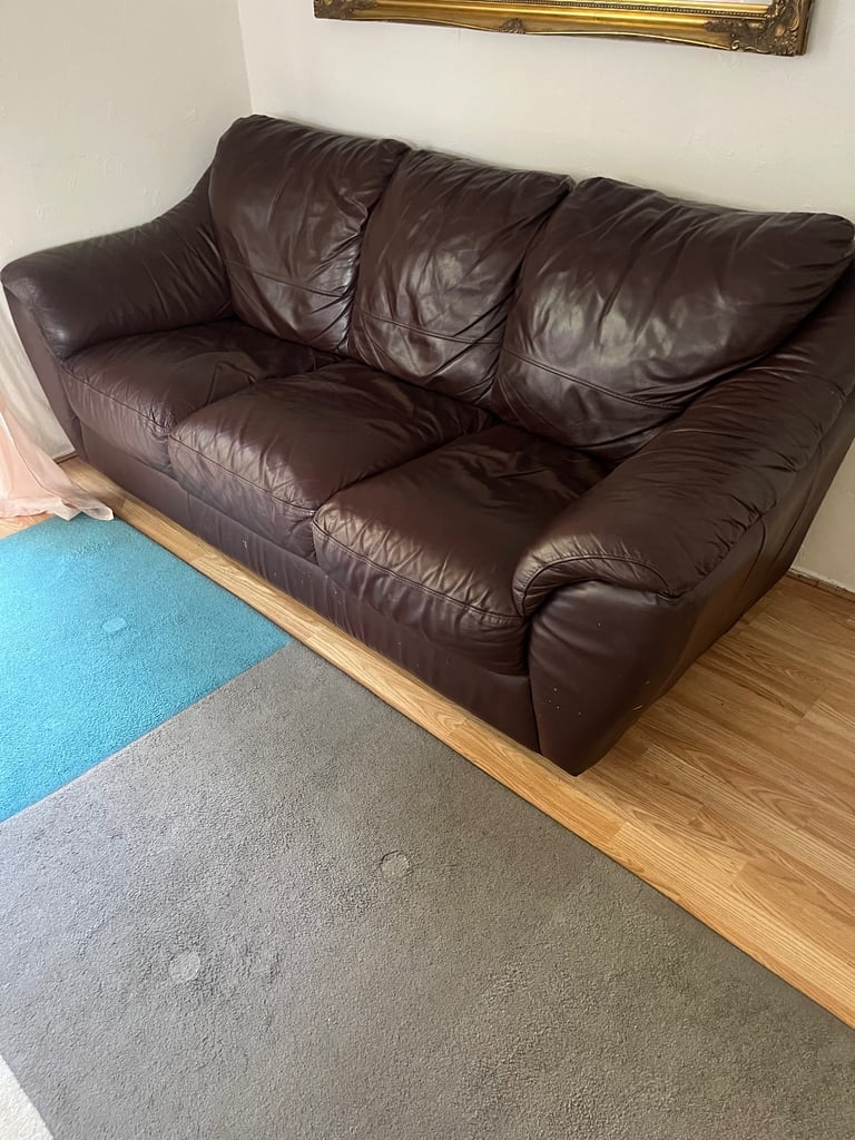3 seater brown sofa