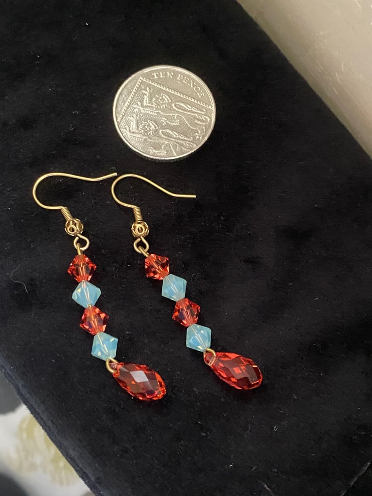 Gold crystal earrings