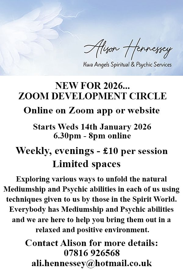 NEW ZOOM Psychic & Mediumship Development Circle