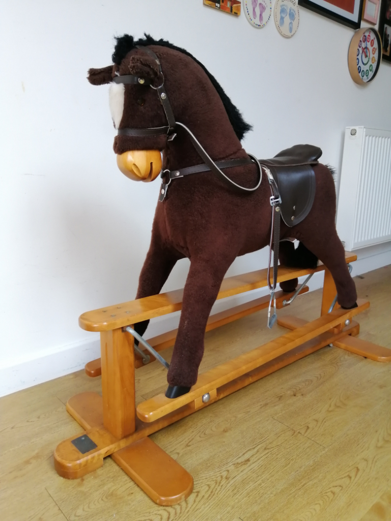 Vintage solid wood base large Mamas and Papas Rocking Horse