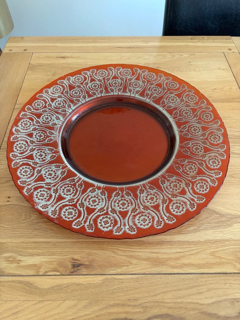 Large glass decorative plate