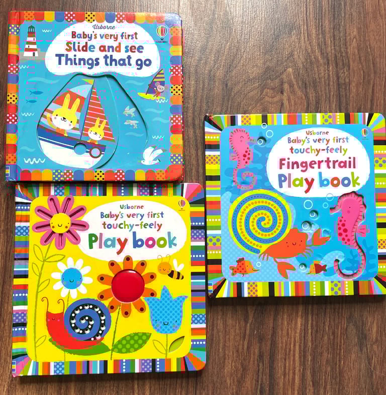 image for 3 x Baby First Books Colourful Side Touch Fingertrail Bromley BR1