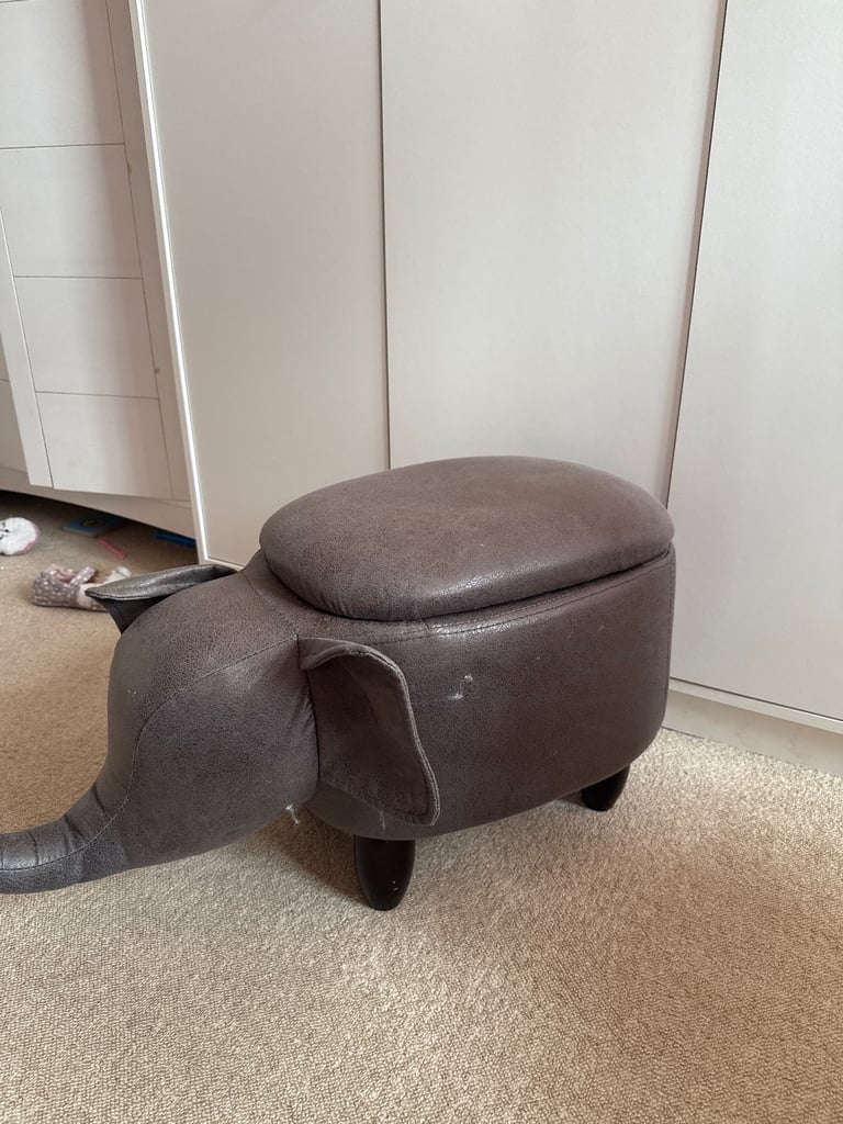 Elephant ottoman stool with storage