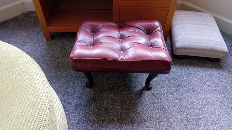 Leather foot stool