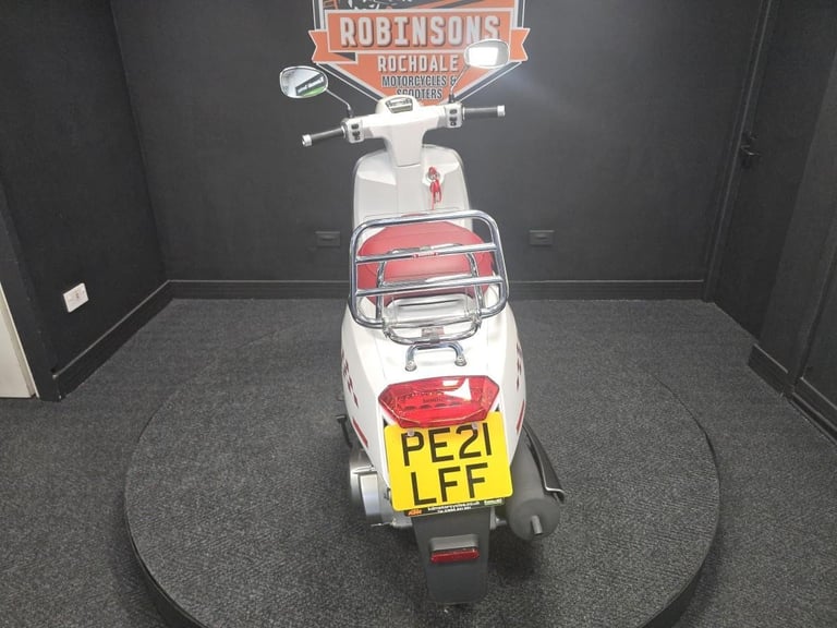 2021 Lambretta V200 Special in white , great looking scooter.