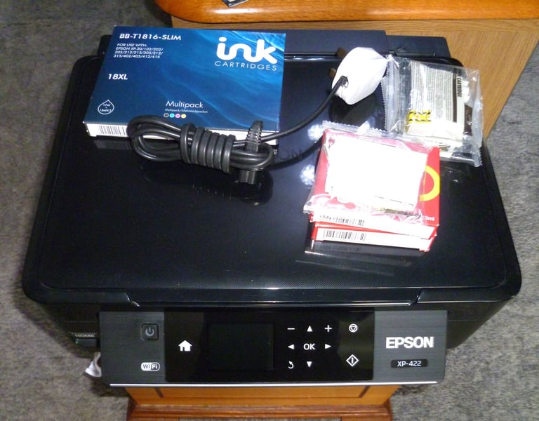 image for Epson XP422, wireless, scanner, printer and copy. With spare cartridges.
