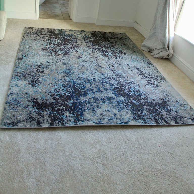 Very Large Grey/Teal Rug