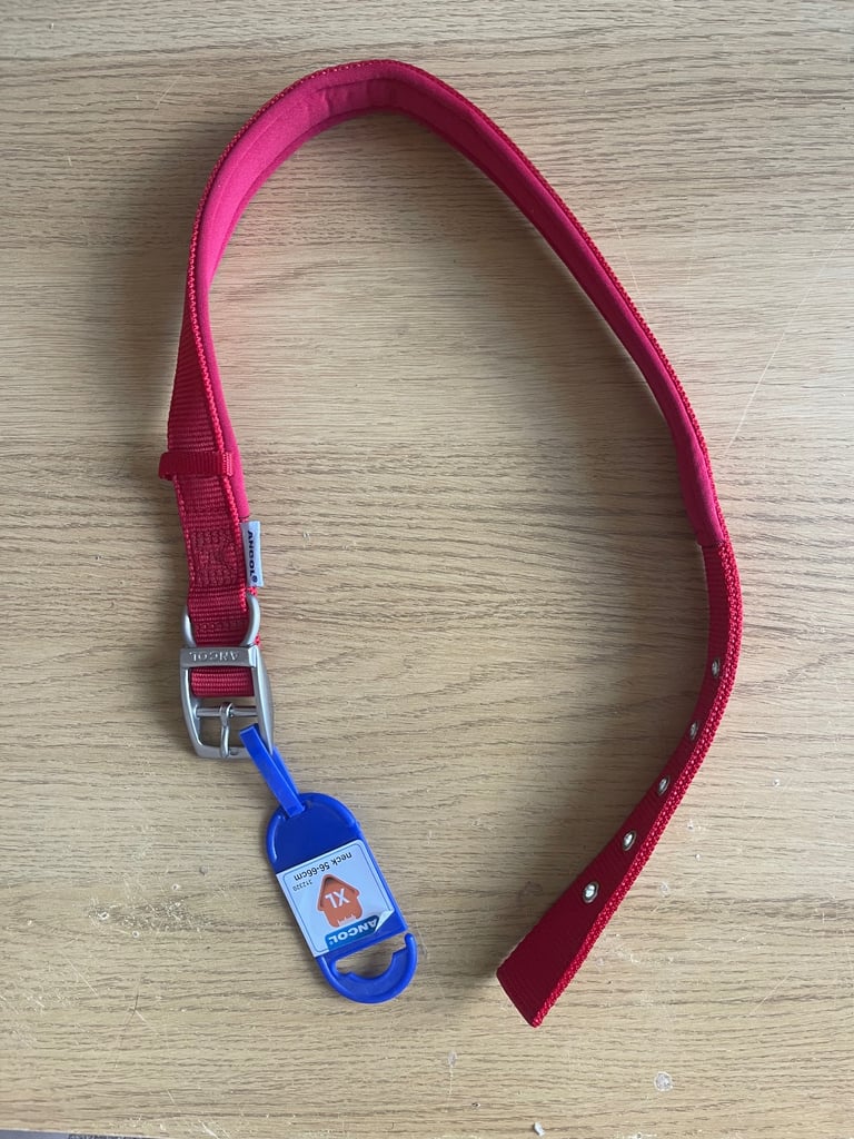 Ancol Heritage Padded Nylon Eyelet Dog Collar - XL Size 56-66 cm