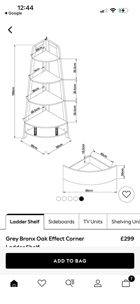 Next Grey Bronx Ladder shelf 
