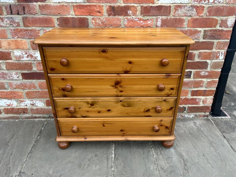 Solid Pine Chest of Drawers - Good Condition 