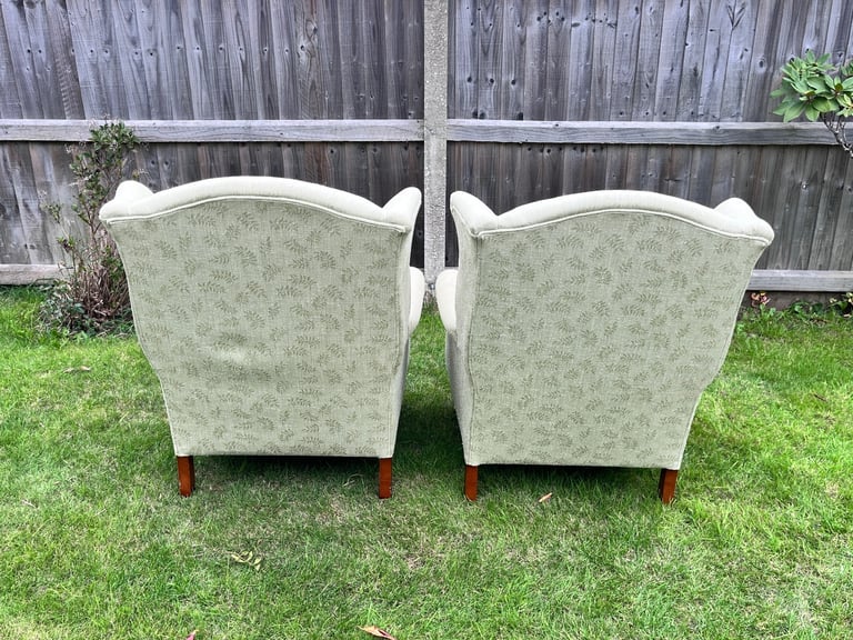 Laura Ashley 2 Seater Sofa 2 Wingback Chairs & Storage Footstool Possible Delivery 