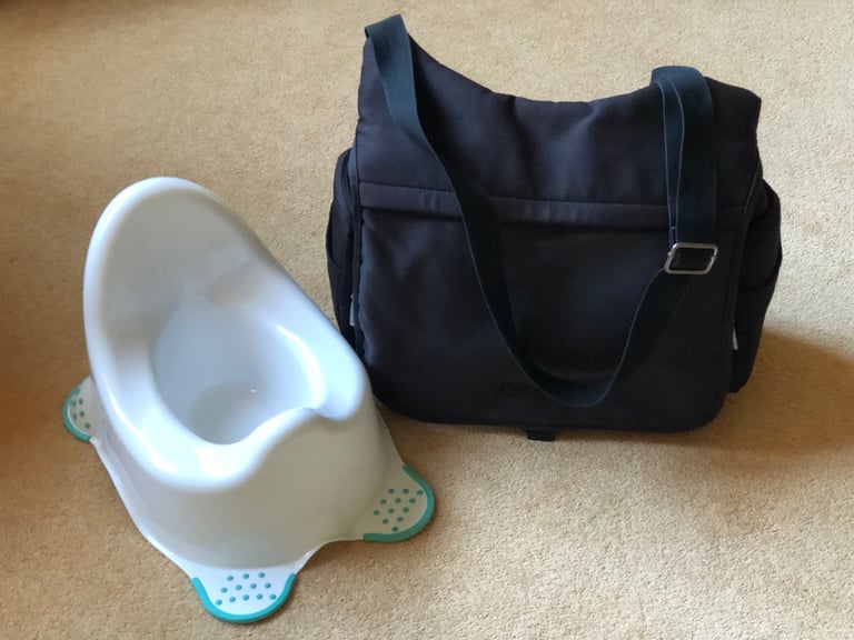 image for CANDY BLACK CHANGING BAG AND BRAND NEW F&F WHITE POTTY 