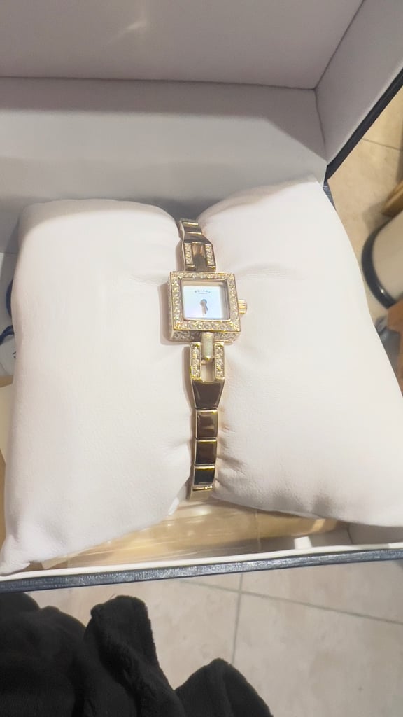 image for Ladies Vintage Style gold plated and Diamonte dress watch