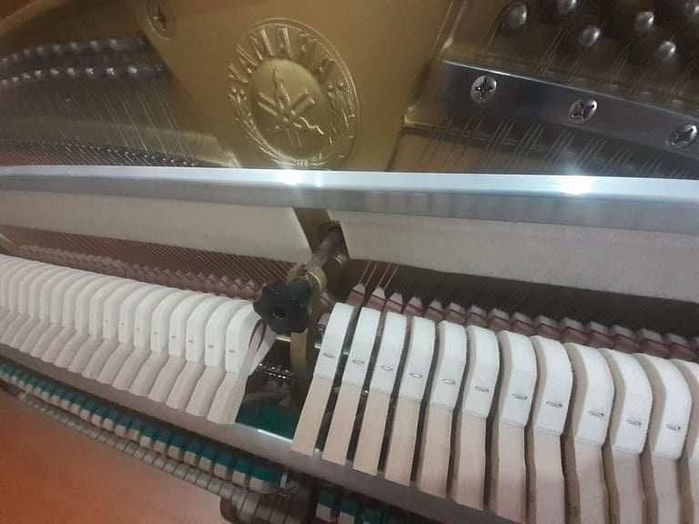 Yamaha c1996 upright Piano Satin Walnut *adjustable stool + 1st tuning* 3 pedals